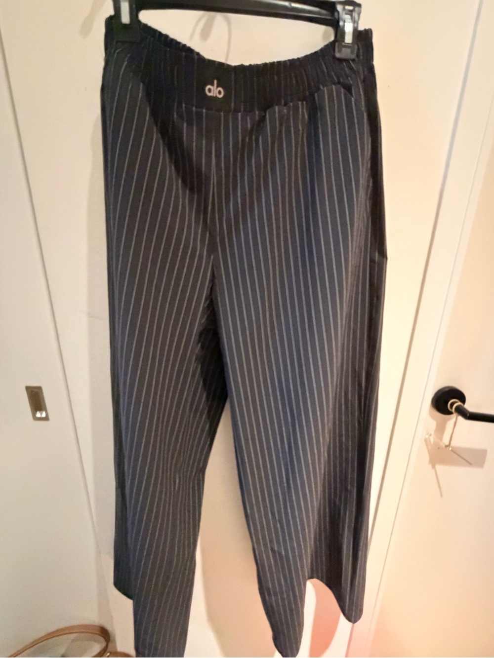ALO Yoga Men’s Black Pinstripe Joggers